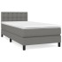 Cama box spring con colchón tela gris oscuro 80x200