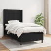 Cama box spring con colchón tela negro 90x190 cm