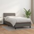 Cama box spring con colchón cuero sintético gris 90x200