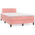 Cama box spring con colchón terciopelo rosa 120x200