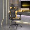 Silla gaming cuero sintético negro y dorado