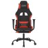 Silla gaming con reposapiés tela negro y