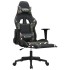 Silla gaming con reposapiés cuero sintético negro