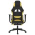 Silla gaming con reposapiés tela amarillo y