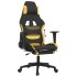 Silla gaming con reposapiés tela amarillo y