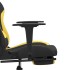 Silla gaming con reposapiés tela amarillo y