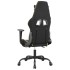 Silla gaming con reposapiés cuero sintético negro