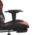 Silla gaming con reposapiés cuero sintético negro rojo