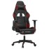 Silla gaming con reposapiés cuero sintético negro rojo