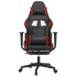 Silla gaming con reposapiés cuero sintético negro rojo