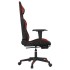 Silla gaming con reposapiés cuero sintético negro rojo