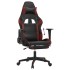 Silla gaming con reposapiés cuero sintético negro rojo