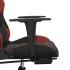 Silla gaming con reposapiés cuero sintético negro rojo