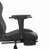 Silla gaming con reposapiés cuero sintético negro