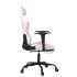 Silla gaming con reposapiés cuero sintético blanco y