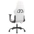 Silla gaming con reposapiés cuero sintético blanco y