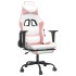 Silla gaming con reposapiés cuero sintético blanco y