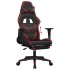 Silla gaming con reposapiés cuero sintético negro rojo