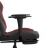 Silla gaming con reposapiés cuero sintético negro rojo