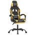 Silla gaming con reposapiés cuero sintético negro