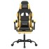 Silla gaming con reposapiés cuero sintético negro