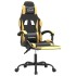 Silla gaming con reposapiés cuero sintético negro