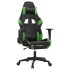 Silla gaming con reposapiés cuero sintético negro