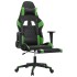 Silla gaming con reposapiés cuero sintético negro