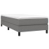 Cama box spring con colchón tela gris oscuro 90x190