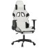 Silla gaming con reposapiés cuero sintético blanco