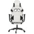 Silla gaming con reposapiés cuero sintético blanco