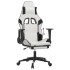 Silla gaming con reposapiés cuero sintético blanco