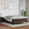 Cama box spring con colchón cuero sintético marrón 140x200cm