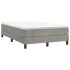 Cama box spring con colchón terciopelo gris claro 120x200