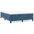 Cama box spring con colchón terciopelo azul oscuro 140x200