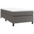 Cama box spring con colchón cuero sintético gris 90x200