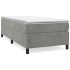 Cama box spring con colchón terciopelo gris claro 80x200