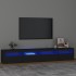 Mueble de TV con luces LED Negro 240x35x40