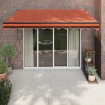 Toldo retráctil automático naranja y marrón 3,5x2,5 m