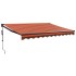 Toldo retráctil automático naranja y marrón 3,5x2,5