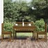 Set de comedor de jardín 4 pzas madera maciza pino marrón