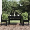 Juego de comedor de jardín 4 piezas madera maciza pino negro