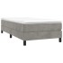 Cama box spring con colchón terciopelo gris claro 90x190