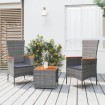 Juego muebles jardín 3 pzas madera acacia ratán sintético gris