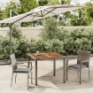 Set comedor de jardín 3 piezas con cojines ratán sintético gris