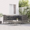 Set de muebles de jardín 5 pzas y cojines ratán sintético gris