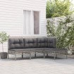 Set de muebles de jardín 4 pzas y cojines ratán sintético gris