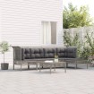 Set de muebles de jardín 6 pzas y cojines ratán sintético gris