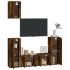 Set de muebles de TV 5 pzas madera contrachapada roble