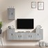 Set de muebles de TV 5 pzas madera contrachapada gris